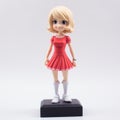 Anime-inspired Female Figurine In Red Dress - Rinpa School Style Royalty Free Stock Photo