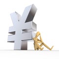 Doll At Yen Sign Royalty Free Stock Photo