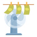 Dollar anti-money laundry icon, cartoon style