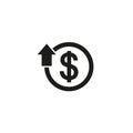 The dollar appreciation icon. Simple vector illustration on a white background