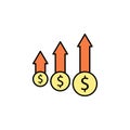 dollar, arrow, up icon. Element of finance illustration. Signs and symbols icon can be used for web, logo, mobile app, UI, UX Royalty Free Stock Photo