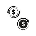 Dollar arrows circle icon. Economy design.