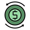 Dollar arrows icon vector flat