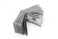 Twenty american dollars bills on a white background Royalty Free Stock Photo