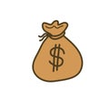 Dollar bag clipart vector Wealth illustration