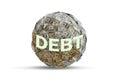 Dollar ball in debt loan concept - 3d rendering