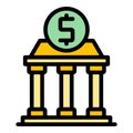 Dollar bank icon vector flat Royalty Free Stock Photo