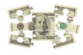 Dollar bank note money puzzle Royalty Free Stock Photo