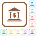 Dollar bank office simple icons