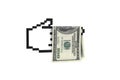 Dollar Banknote on Hand Cursor Royalty Free Stock Photo