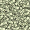 Dollar banknotes pile seamless texture.