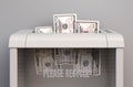 Dollar Banknotes In Shredder Royalty Free Stock Photo