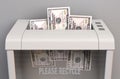 Dollar Banknotes In Shredder Royalty Free Stock Photo