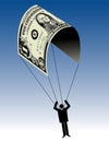 Dollar bill as a parachute