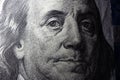 100 dollar bill with Benjamin Franklin face Royalty Free Stock Photo