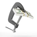 Dollar bill in clamp Royalty Free Stock Photo