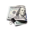 100 dollar bill with a clip Royalty Free Stock Photo
