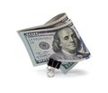 100 dollar bill with a clip Royalty Free Stock Photo