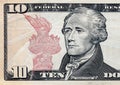 10 dollar bill with empty middle area Royalty Free Stock Photo