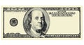 100 Dollar Bill Front with copyspace, isolated for design Royalty Free Stock Photo