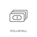 Dollar bill linear icon. Modern outline Dollar bill logo concept