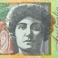 100 dollar bill showing prints of portrait on both sides of the banknote. Extreme closeup