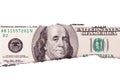 Dollar Bill and Teared Papers Royalty Free Stock Photo