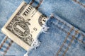 Dollar Bill in Worn Denim Pocket