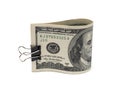Dollar bills with clip Royalty Free Stock Photo