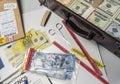 dollar bills and passports in criminal investigation unit