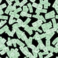 Dollar bills pattern, seamless background Royalty Free Stock Photo