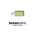 Dollar, Business, Flow, Money, Currency Business Logo Template. Flat Color Royalty Free Stock Photo