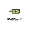 Dollar, Business, Flow, Money, Currency Business Logo Template. Flat Color Royalty Free Stock Photo