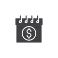 Dollar calendar day icon vector