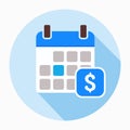 Dollar calendar day icon vector.