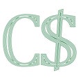 Dollar Canada canadian currency symbol icon vector illustration