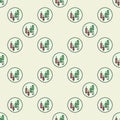Dollar and Candlestick Chart vector Trading circle shaped colored seamless pattern Royalty Free Stock Photo