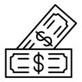 Dollar cash icon, outline style