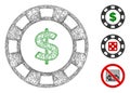 Dollar Casino Chip Polygonal Web Vector Mesh Illustration Royalty Free Stock Photo
