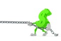 Dollar character pulling chain