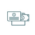 Dollar check vector illustration. Startup and new business filled outline icon.