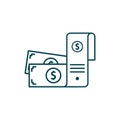 Dollar check vector illustration. Startup and new business filled outline icon.