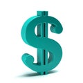 Dollar Classic Image Symbol in Coral Color. 3D Rendering Illustr