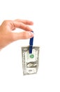 Dollar in clip Royalty Free Stock Photo