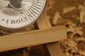 1 dollar close-up of a fragment of a silver coin. Australian investment coin..