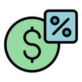 Dollar code promo icon vector flat