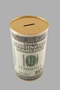 Dollar coin bank with clipping path