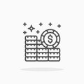 Dollar Coin icon outline style
