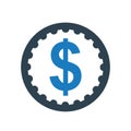 Dollar coin icon. vector graphics, Vector Dollars Coin Icon, Coin Icons