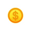 Dollar coin icon vector illustration. Symbols of currencies.